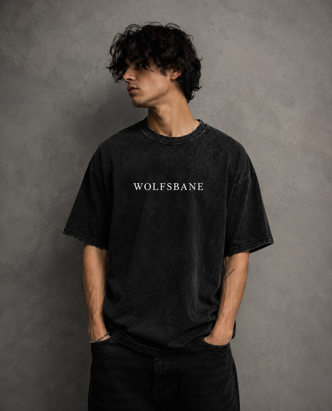 WOLFSBANE Signature Black Wash Oversized T-Shirt