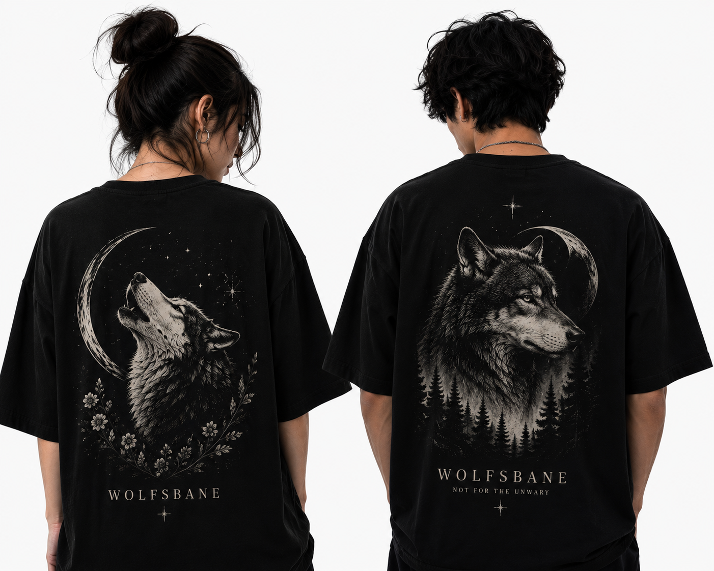 WOLFSBANE – Moonbound Wolf Couple T-Shirts