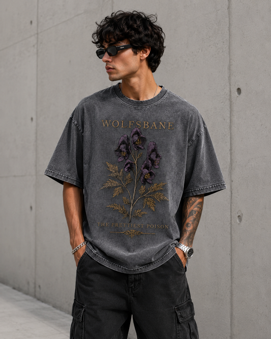 WOLFSBANE Vintage FADE Wash Floral Oversized T-Shirt