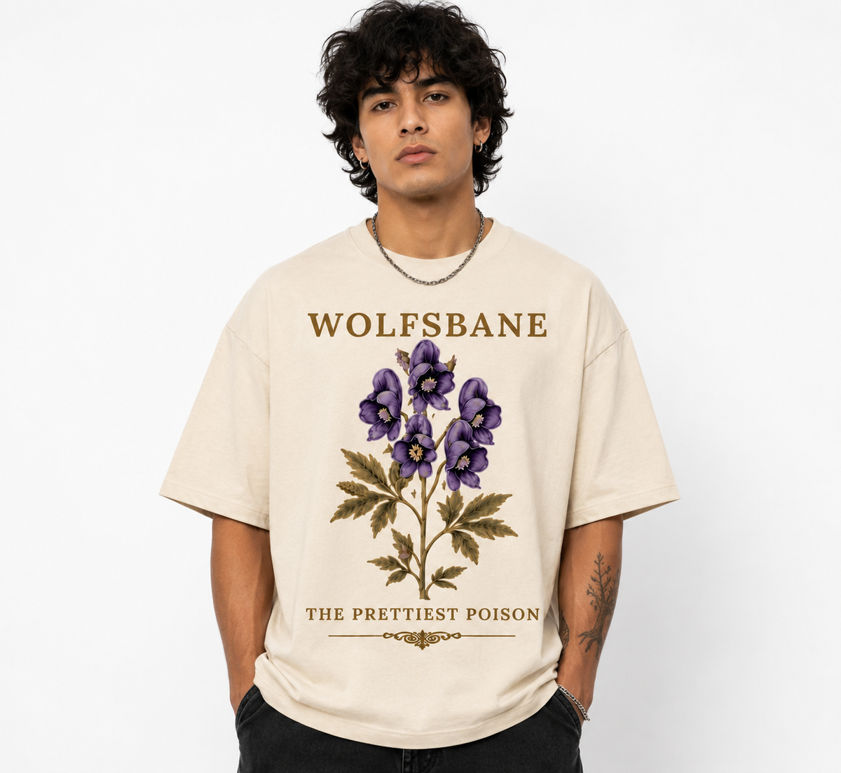 Wolfsbane Signature Floral Oversized T-Shirt – The Prettiest Poison