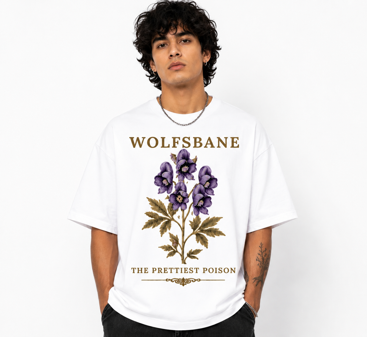 Wolfsbane Signature Floral Oversized T-Shirt – The Prettiest Poison
