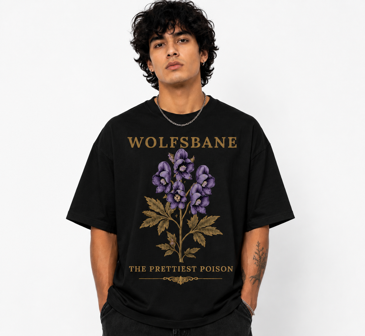 Wolfsbane Signature Floral Oversized T-Shirt – The Prettiest Poison